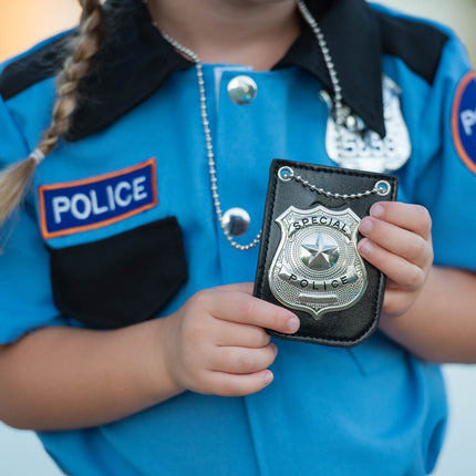 Police Badge Costume Accessory Special Police Badge Chain Clip Faux Leather Adult Kids