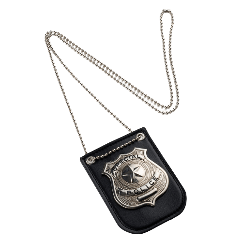 Police Badge Costume Accessory Special Police Badge Chain Clip Faux Leather Adult Kids