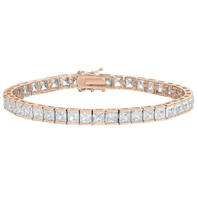 Princess Cut Crystal Tennis Bracelet