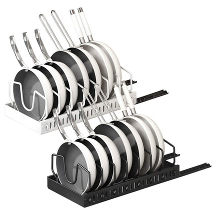 Pull Out Pots and Pans Organizer with 8 Adjustable Dividers