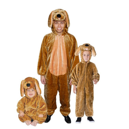 Kids Puppy Costume with Furry Jumpsuit, Hood and Floppy Ears
