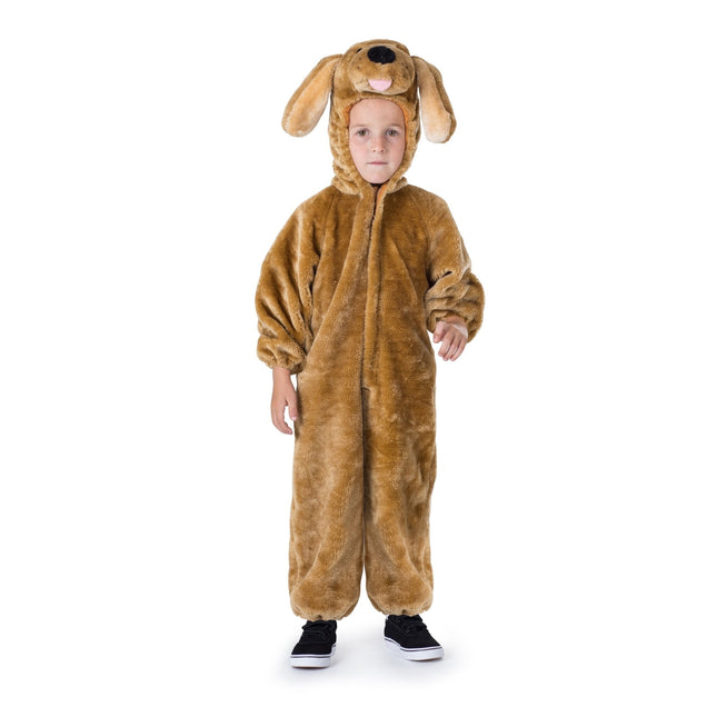 Kids Puppy Costume with Furry Jumpsuit, Hood and Floppy Ears