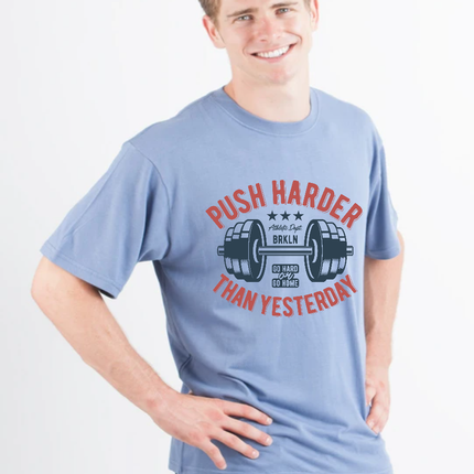 Push Harder Men's Bamboo Viscose/Organic Cotton Short Sleeve Graphic T-Shirt