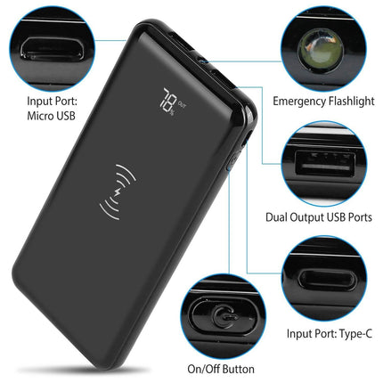 Qi Wireless Charging Station 10000mAh Power Bank