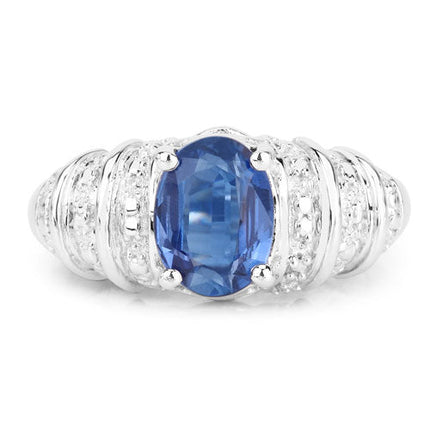 1.40 Carat Genuine Kyanite .925 Sterling Silver Ring
