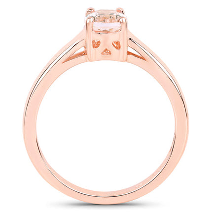0.70 Carat Genuine Morganite .925 Sterling Silver Ring