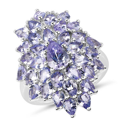 5.27 Carat Genuine Tanzanite .925 Sterling Silver Ring
