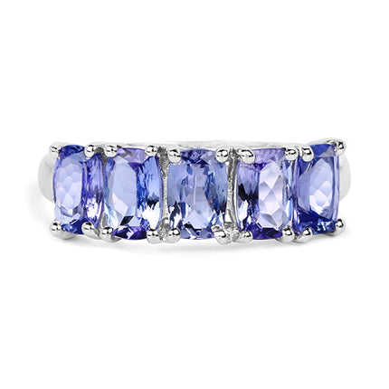 2.65 Carat Genuine Tanzanite .925 Sterling Silver Ring