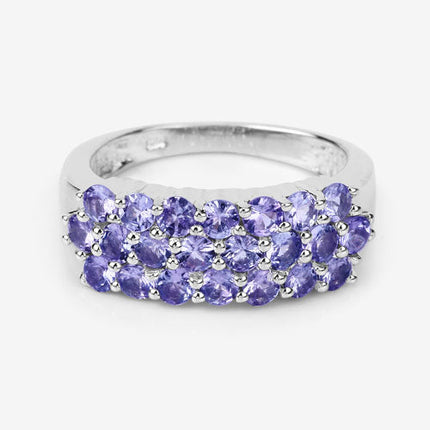 1.54 Carat Genuine Tanzanite .925 Sterling Silver Ring