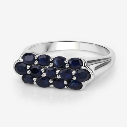 2.60 Carat Genuine Blue Sapphire .925 Sterling Silver Ring