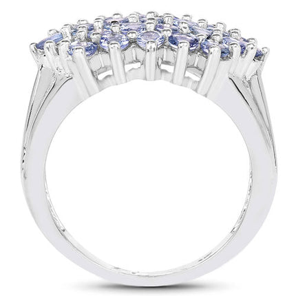 2.03 Carat Genuine Tanzanite .925 Sterling Silver Ring