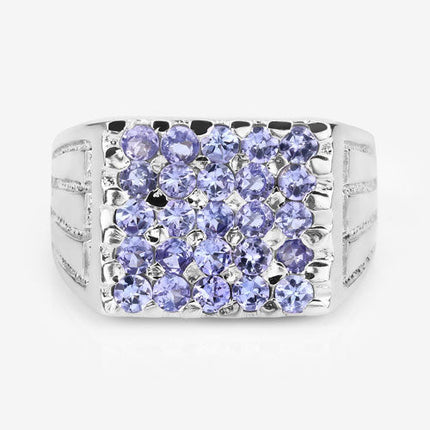 1.75 Carat Genuine Tanzanite .925 Sterling Silver Ring