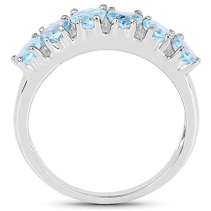 1.68 Carat Genuine Swiss Blue Topaz .925 Sterling Silver Ring