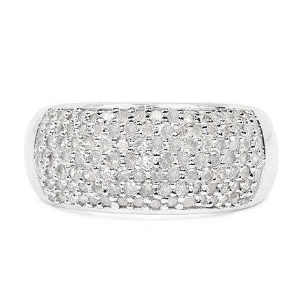0.96 Carat Genuine White Diamond .925 Sterling Silver Ring