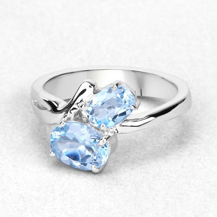 2.55 Carat Genuine Blue Topaz .925 Sterling Silver Ring