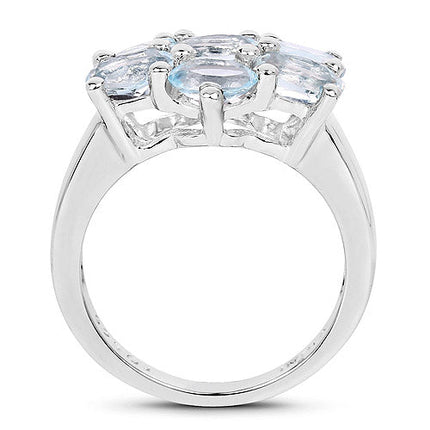 3.57 Carat Genuine  Blue Topaz .925 Sterling Silver Ring