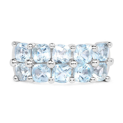3.60 Carat Genuine  Blue Topaz .925 Sterling Silver Ring