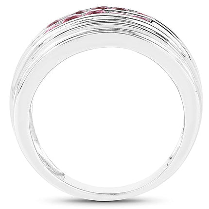 1.00 Carat Genuine Pink Tourmaline .925 Sterling Silver Ring