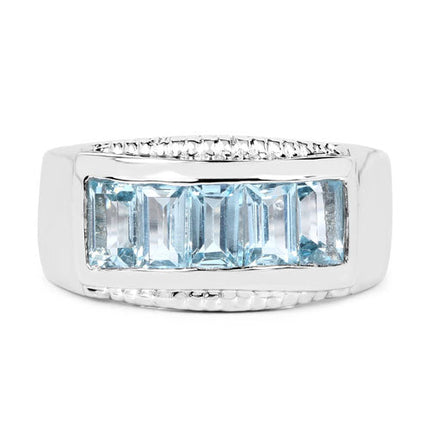 1.75 Carat Genuine Blue Topaz .925 Sterling Silver Ring