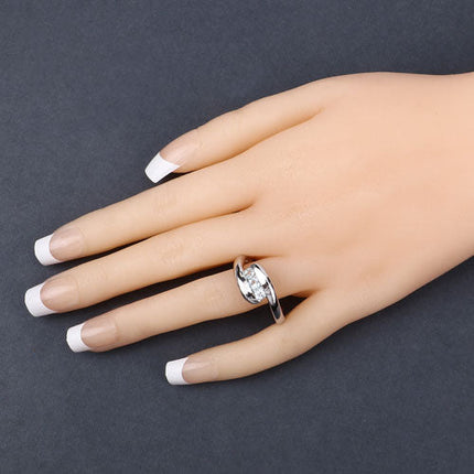 0.74 Carat Genuine Blue Topaz .925 Sterling Silver Ring