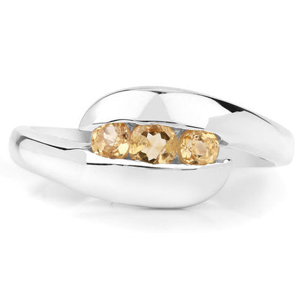 0.55 Carat Genuine Citrine .925 Sterling Silver Ring