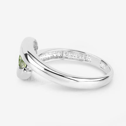 0.56 Carat Genuine Peridot .925 Sterling Silver Ring