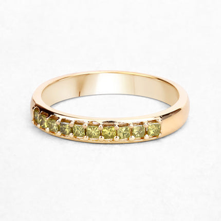 0.27 Carat Genuine Yellow Diamond 14K Yellow Gold Ring (SI1-SI2)