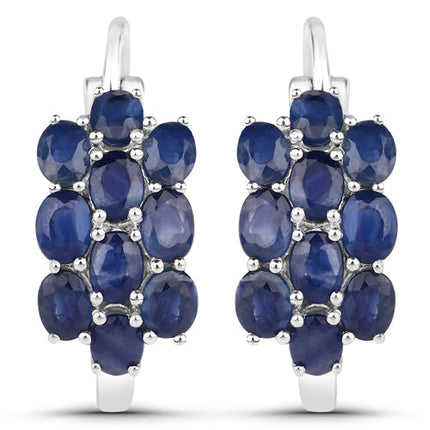 10.40 Carat Genuine Blue Sapphire .925 Sterling Silver 3 Piece Jewelry Set (Ring, Earrings, and Pendant w/ Chain)