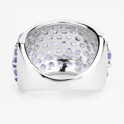 4.22 Carat Genuine Tanzanite .925 Sterling Silver Ring