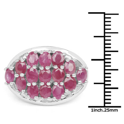 3.00 Carat Genuine Ruby .925 Sterling Silver Ring