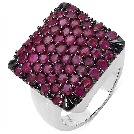 3.15 Carat Genuine Ruby .925 Sterling Silver Ring