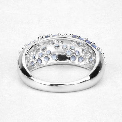 1.48 Carat Genuine Tanzanite .925 Sterling Silver Ring