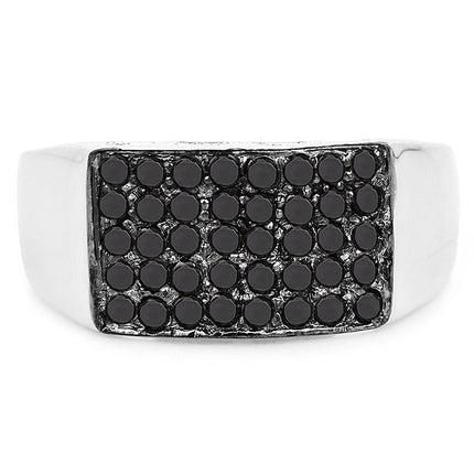 0.43 Carat Genuine Black Diamond .925 Sterling Silver Ring