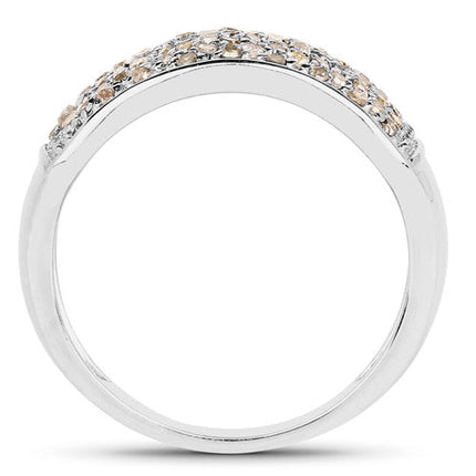 0.42 Carat Genuine White Diamond .925 Sterling Silver Ring