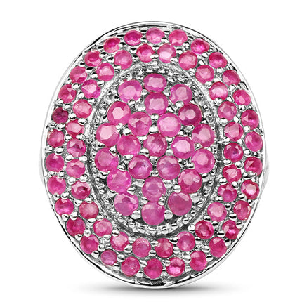 3.11 Carat Genuine Ruby .925 Sterling Silver Ring
