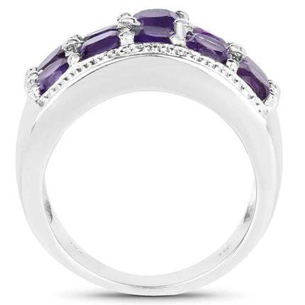2.80 Carat Genuine Amethyst .925 Sterling Silver Ring
