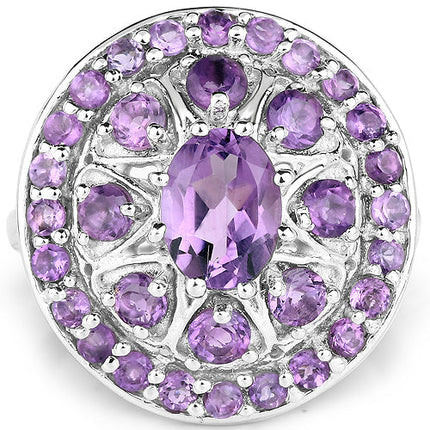 2.67 Carat Genuine Amethyst .925 Sterling Silver Ring