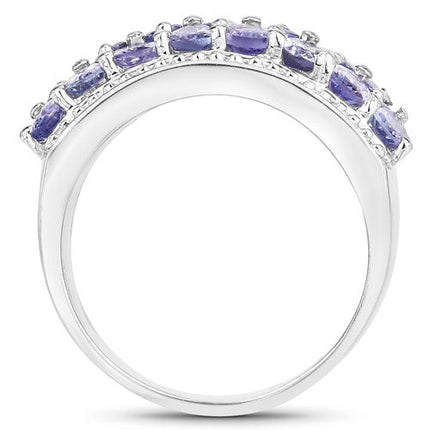 2.59 Carat Genuine Tanzanite .925 Sterling Silver Ring