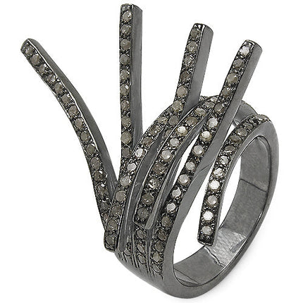1.53 Carat Genuine TLB Diamond .925 Sterling Silver Ring