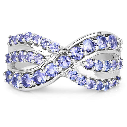 1.49 Carat Genuine Tanzanite .925 Sterling Silver Ring