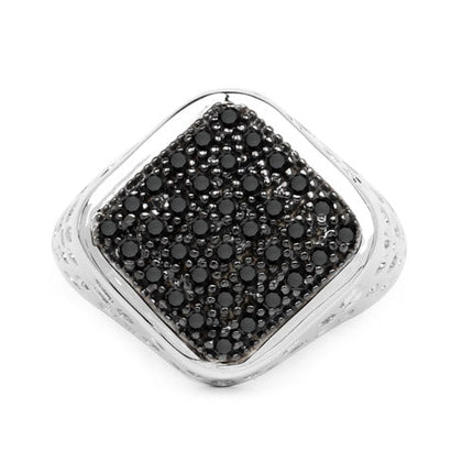 0.54 Carat Genuine Black Diamond .925 Sterling Silver Ring