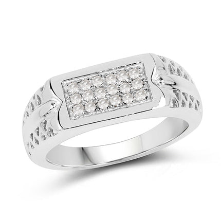 0.27 Carat Genuine White Diamond .925 Sterling Silver Ring