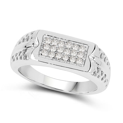 0.27 Carat Genuine White Diamond .925 Sterling Silver Ring