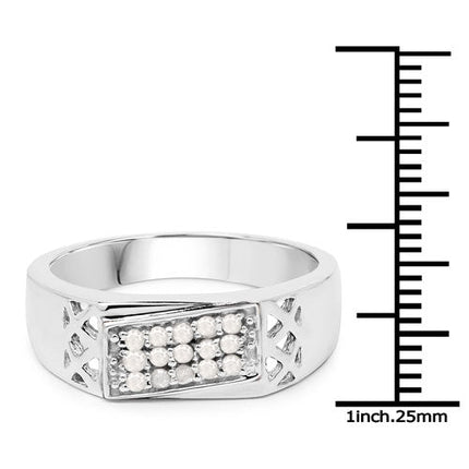 0.23 Carat Genuine White Diamond .925 Sterling Silver Ring