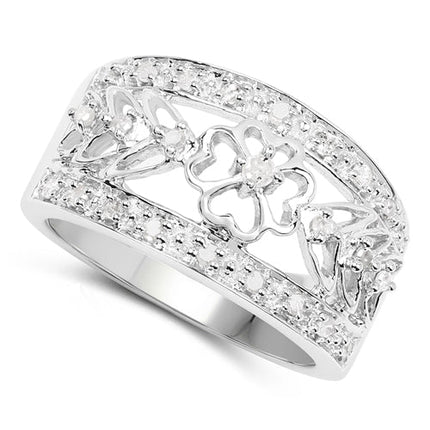 0.31 Carat Genuine White Diamond .925 Sterling Silver Ring