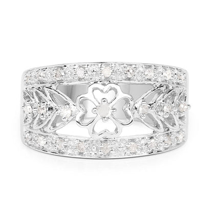 0.31 Carat Genuine White Diamond .925 Sterling Silver Ring