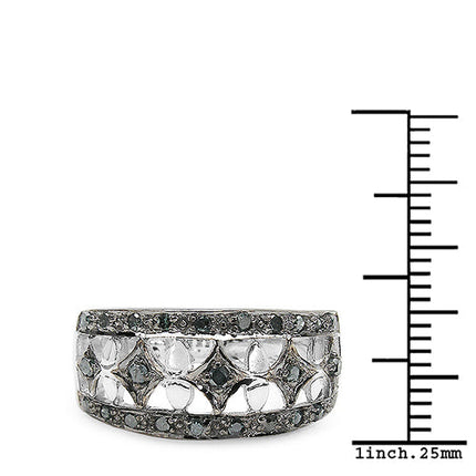0.29 Carat Genuine Blue Diamond .925 Sterling Silver Ring