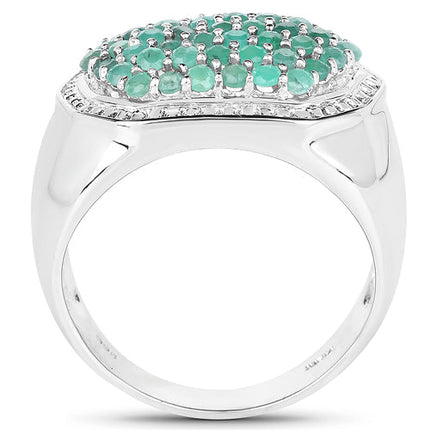 1.43 Carat Genuine Emerald .925 Sterling Silver Ring