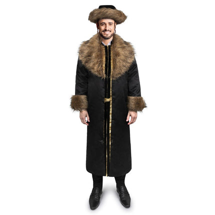 Adult Rabbi Coat Costume with Faux Fur Trim Satin Peltz Jacket Deluxe Garment Bag