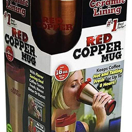 Red Copper Travel Mug - Ceramic Lining